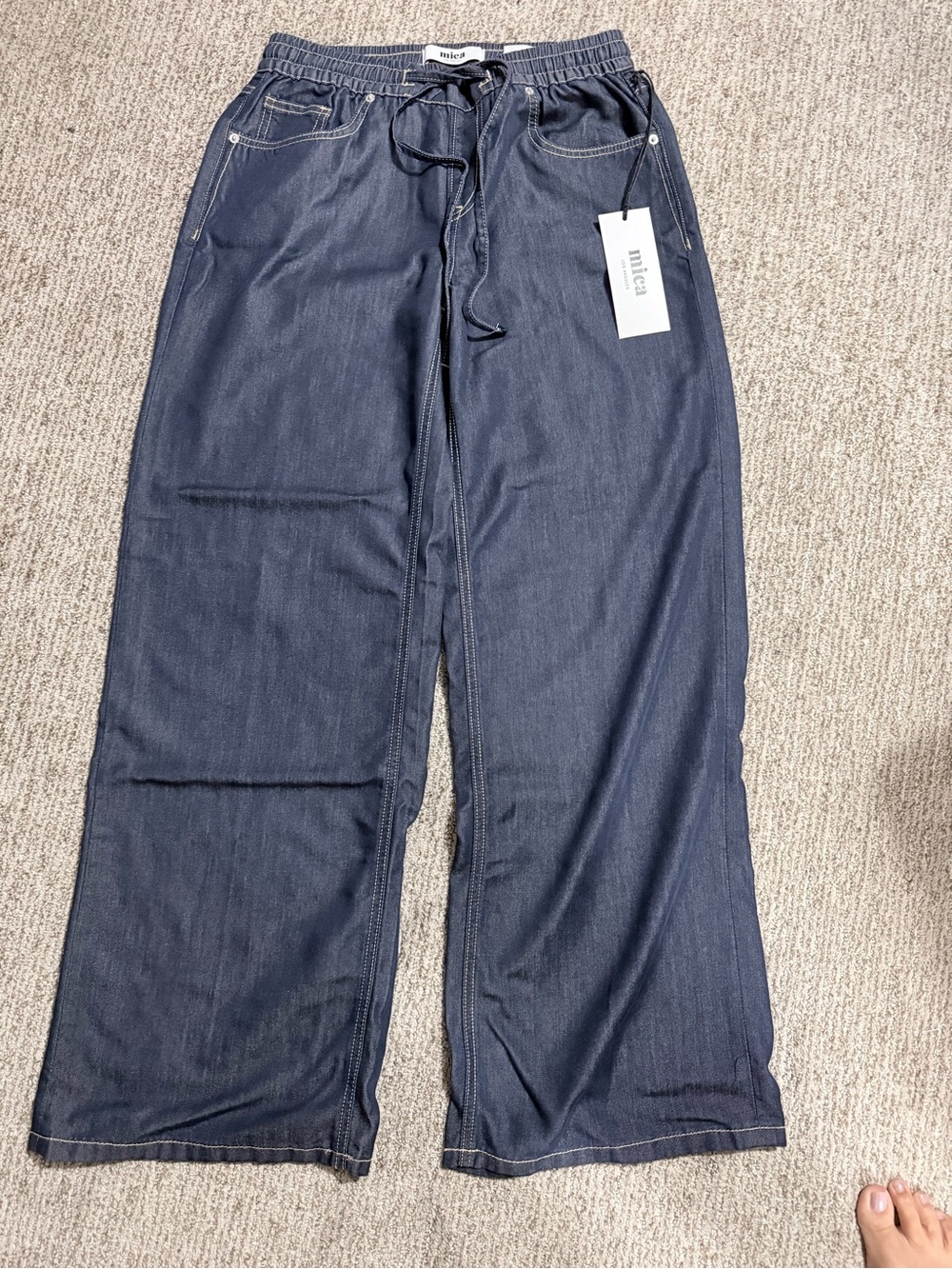 Mica premium denim Wide-Leg jeans - Dark Indigo
